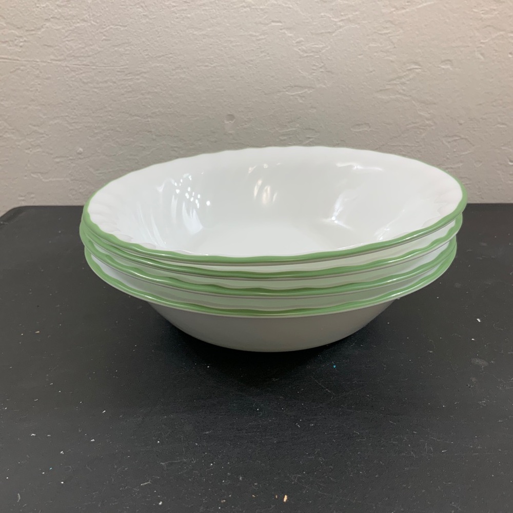 4 Vintage Corelle Chutney Swirl Green Ruff…